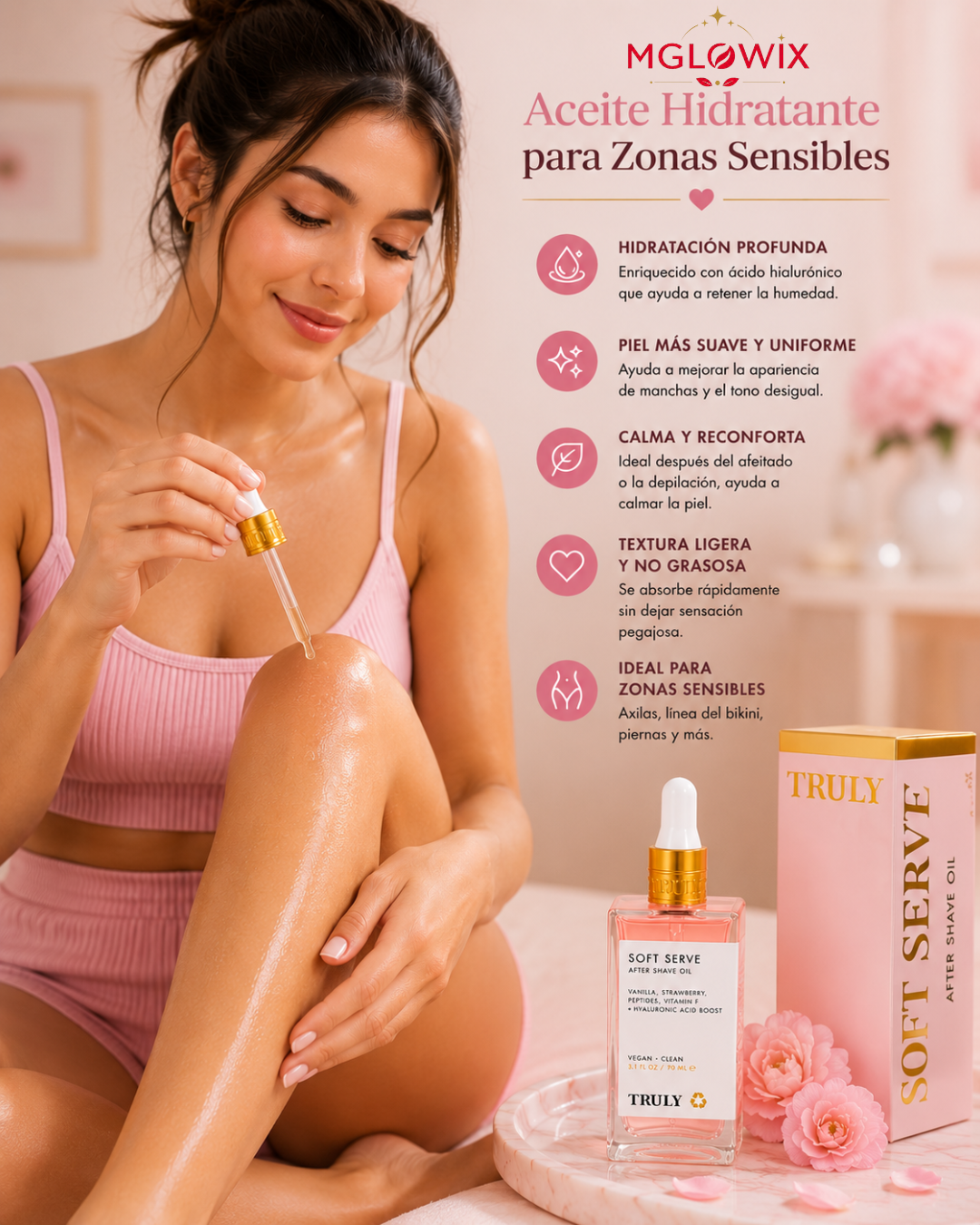 Aceite Hidratante para Zonas Sensibles | Piel Más Suave y Uniforme