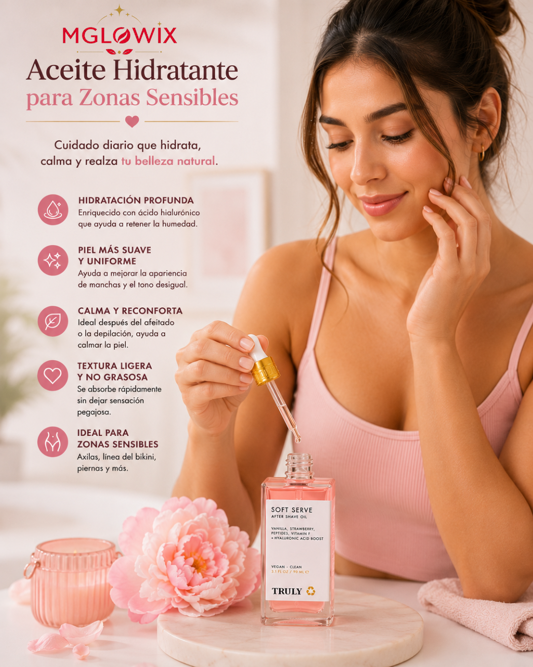 Aceite Hidratante para Zonas Sensibles | Piel Más Suave y Uniforme